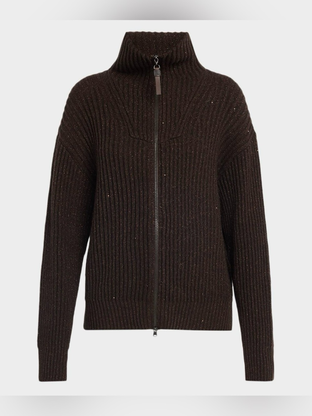 Brunello cucinelli Shimmering Cashmere-wool rib cardigan